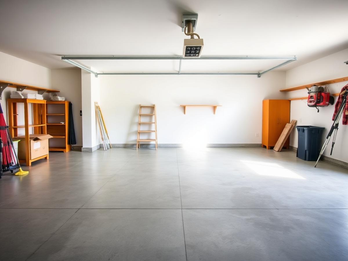 Empty garage after cleanout