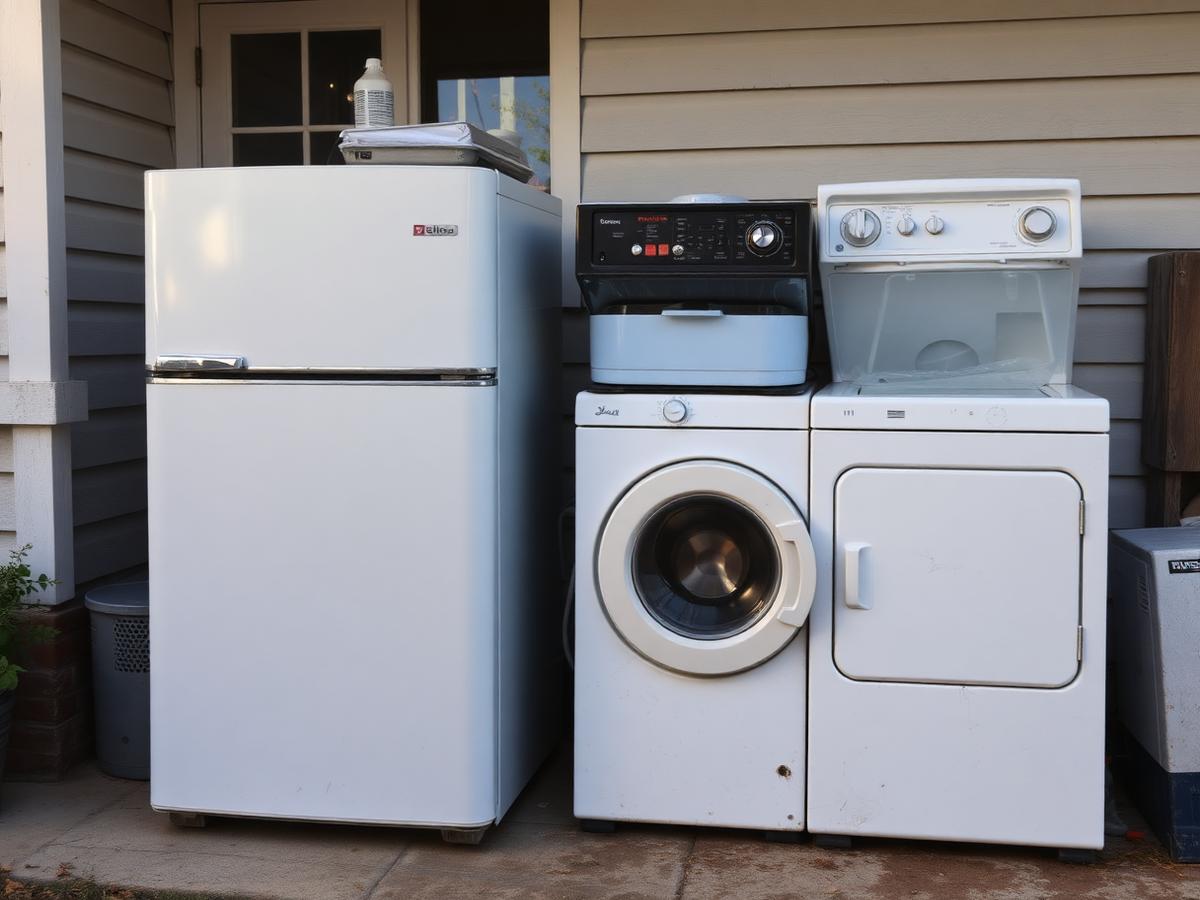 Old appliances ready to be hauled away