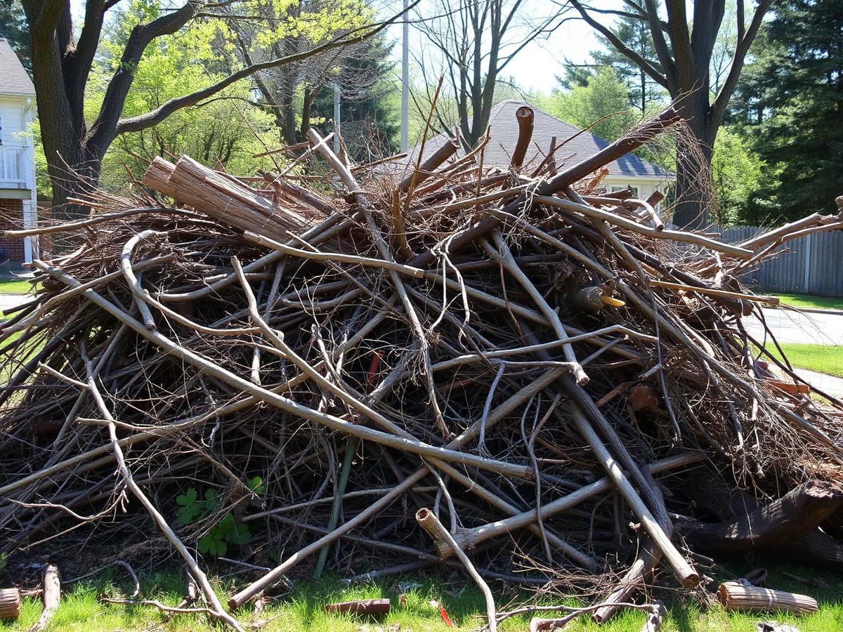Yard debris pile